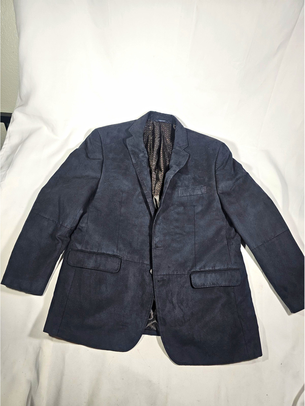 Ralph Lauren Men's Blue Suede 2-Button Blazer Dillards